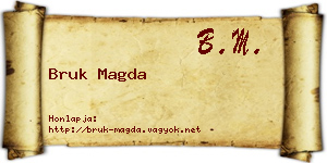 Bruk Magda névjegykártya